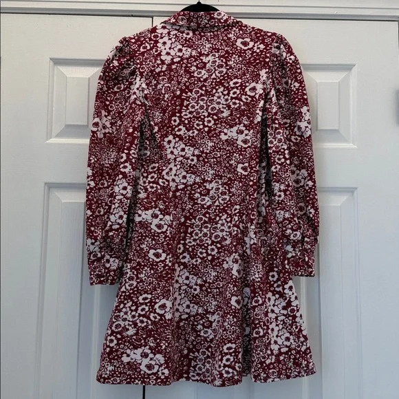 TUCKERNUCK HYACINTH HOUSE Maroon Floral Front Zip Begonia Mini Dress Sz. S EUC! - Picture 7 of 7